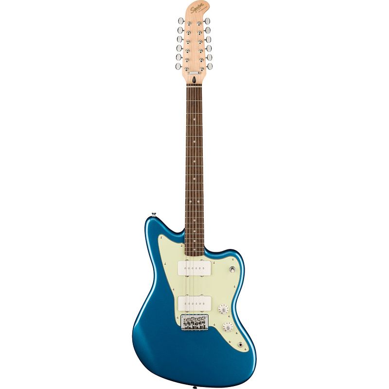 Foto van Squier paranormal jazzmaster xii il lake placid blue 12-snarige elektrische gitaar