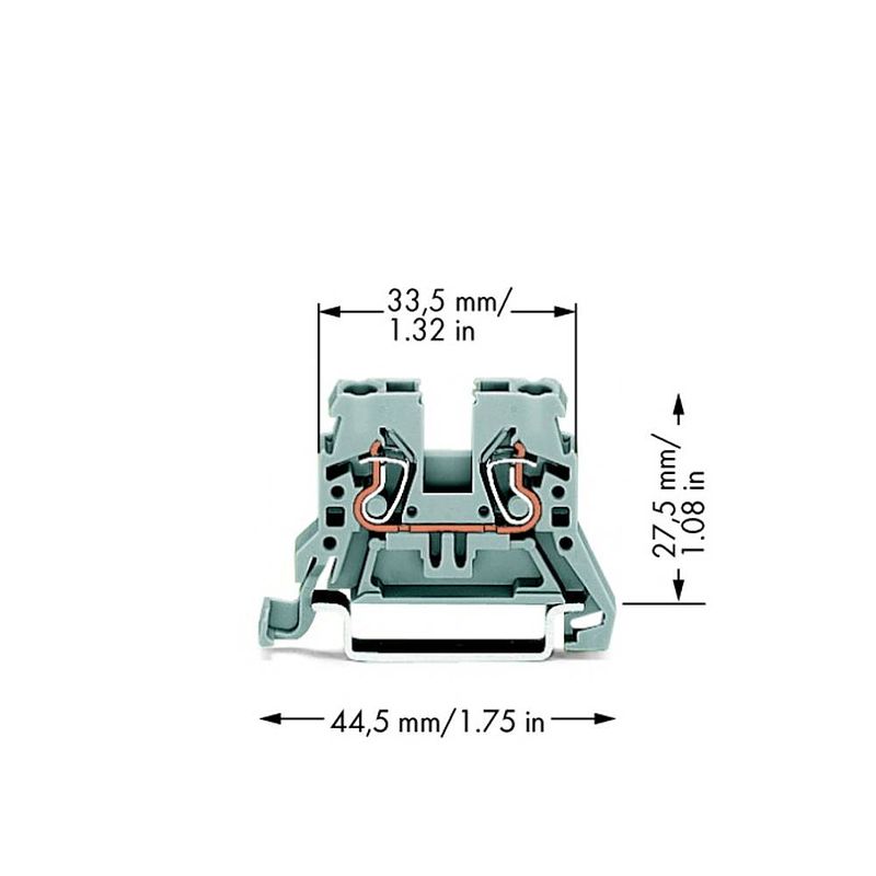 Foto van Wago 870-901 doorgangsklem 5 mm spanveer toewijzing: l grijs 100 stuk(s)