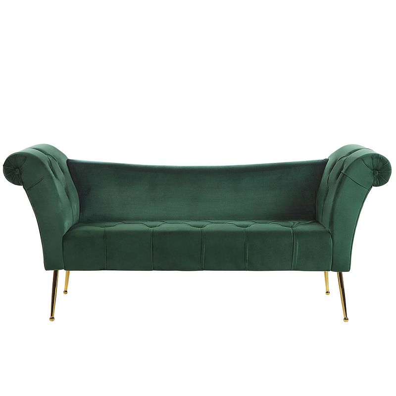 Foto van Beliani nantilly - chaise longue-groen-fluweel