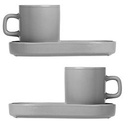 Foto van Blomus espresso kop & schotel mio mirage grey 10 cl 2 sets