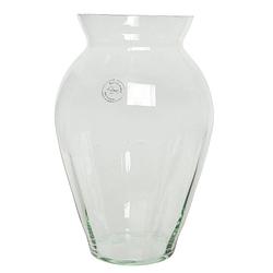 Foto van Bloemen vaas transparant van glas 30 cm hoog diameter 20 cm - vazen
