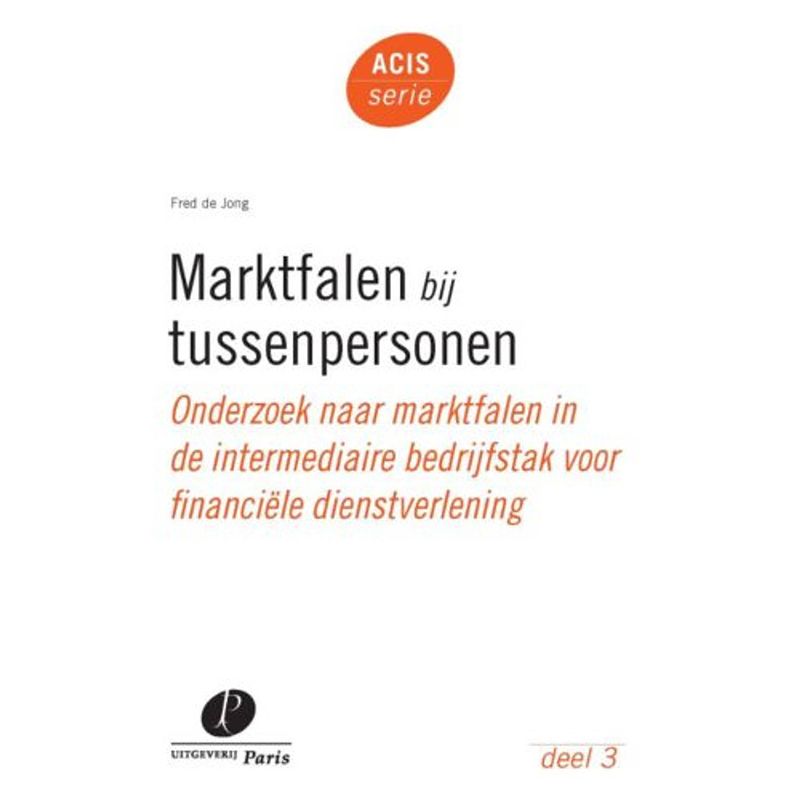 Foto van Marktfalen bij tussenpersonen - acis-serie