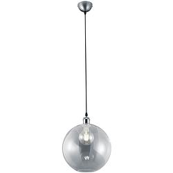 Foto van Led hanglamp - trion dini - e27 fitting - rond - mat nikkel - aluminium