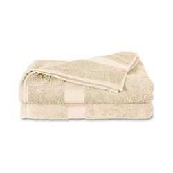 Foto van Twentse damast katoenen 2pack handdoeken - 50x100 - naturel