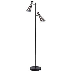 Foto van Eth vloerlamp york - h151 cm - zwart - zilver staal