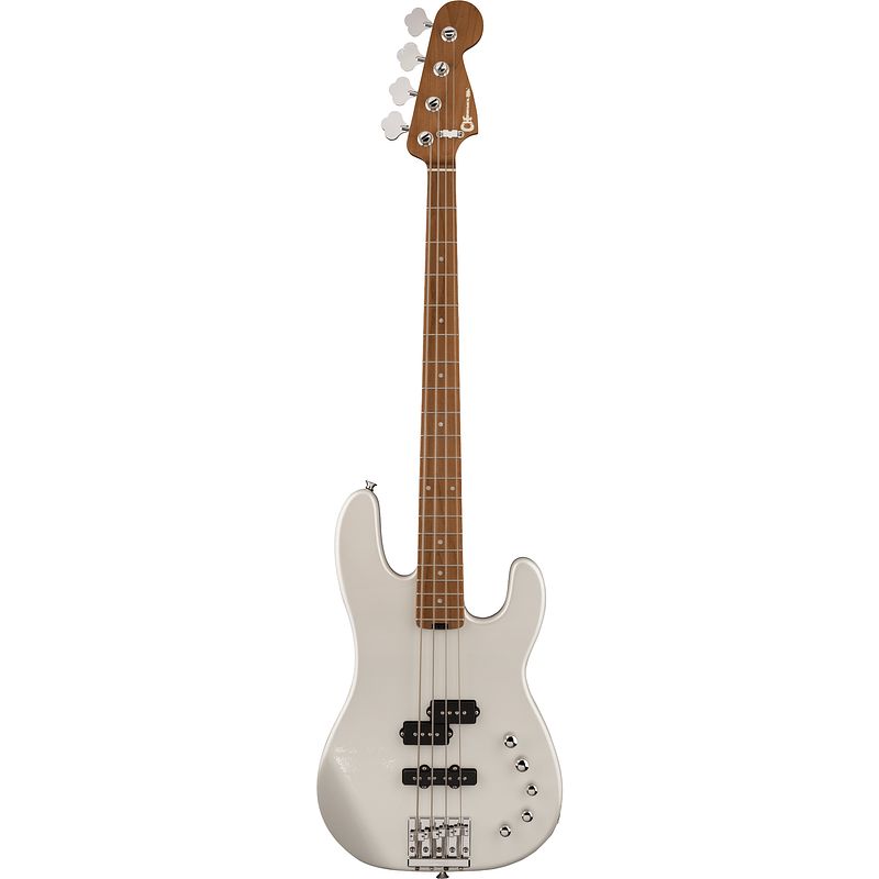 Foto van Charvel pro-mod san dimas bass pj iv elektrische basgitaar platinum pearl