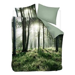 Foto van Snoozing forest flanel dekbedovertrek - lits-jumeaux (260x200/220 cm + 2 slopen) - flanel - green