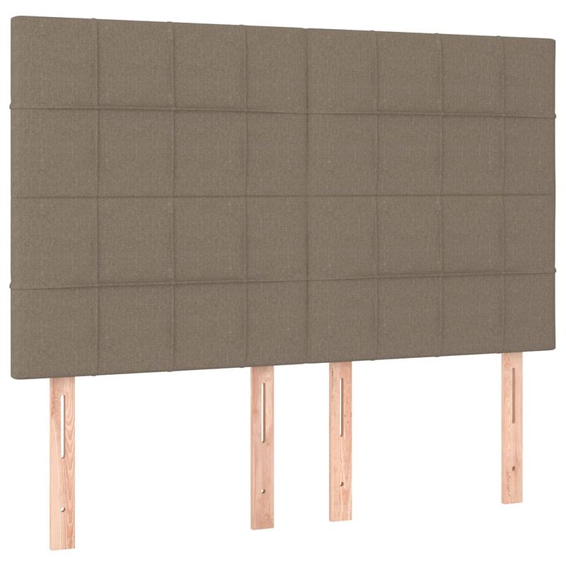 Foto van The living store hoofdbord - bedhoofdeind - taupe - 144 x 5 x 118/128 cm - verstelbaar