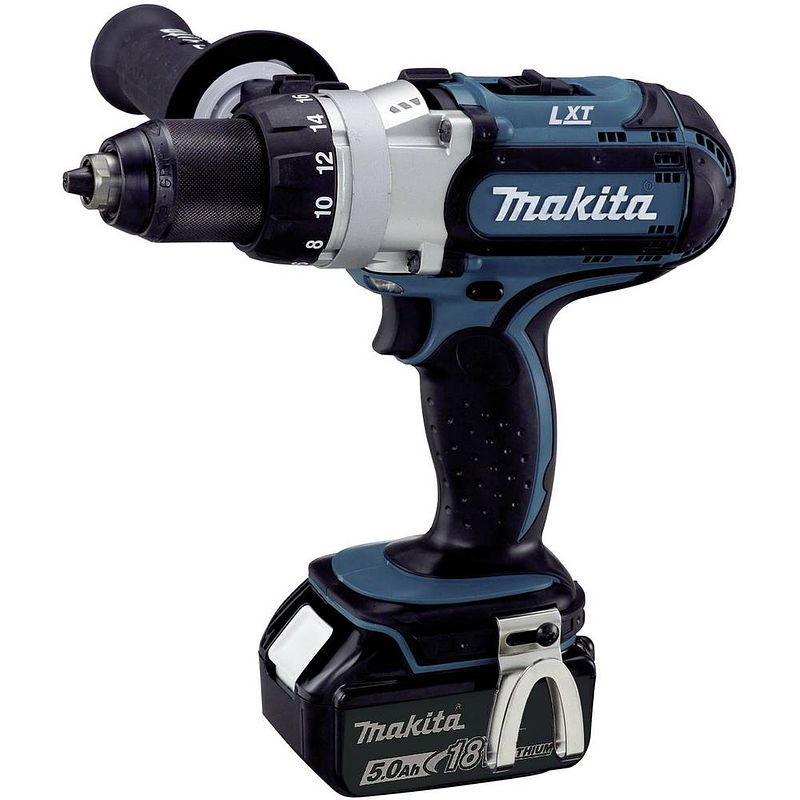 Foto van Makita makita ddf451rtj accu-schroefboormachine 18 v 5 ah li-ion incl. 2 accus, incl. koffer