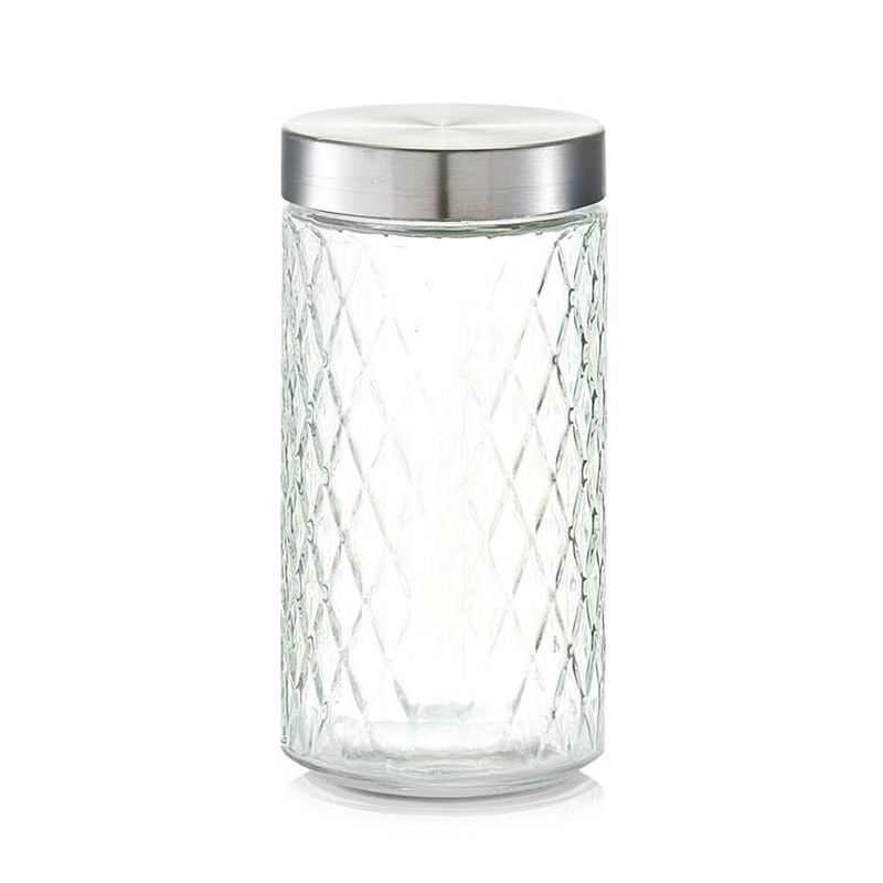 Foto van Zeller - storage glass 1500 ml w. metal lid