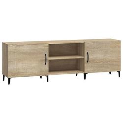 Foto van The living store tv-kast - sonoma eiken - 150 x 30 x 50 cm - sterk hout - voldoende opbergruimte