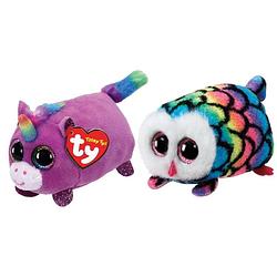 Foto van Ty - knuffel - teeny ty's - rosette unicorn & hootie owl