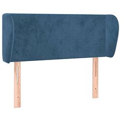 Foto van The living store hoofdbord klassiek donkerblauw - 93x23x78/88 cm - fluweel - stevige poten