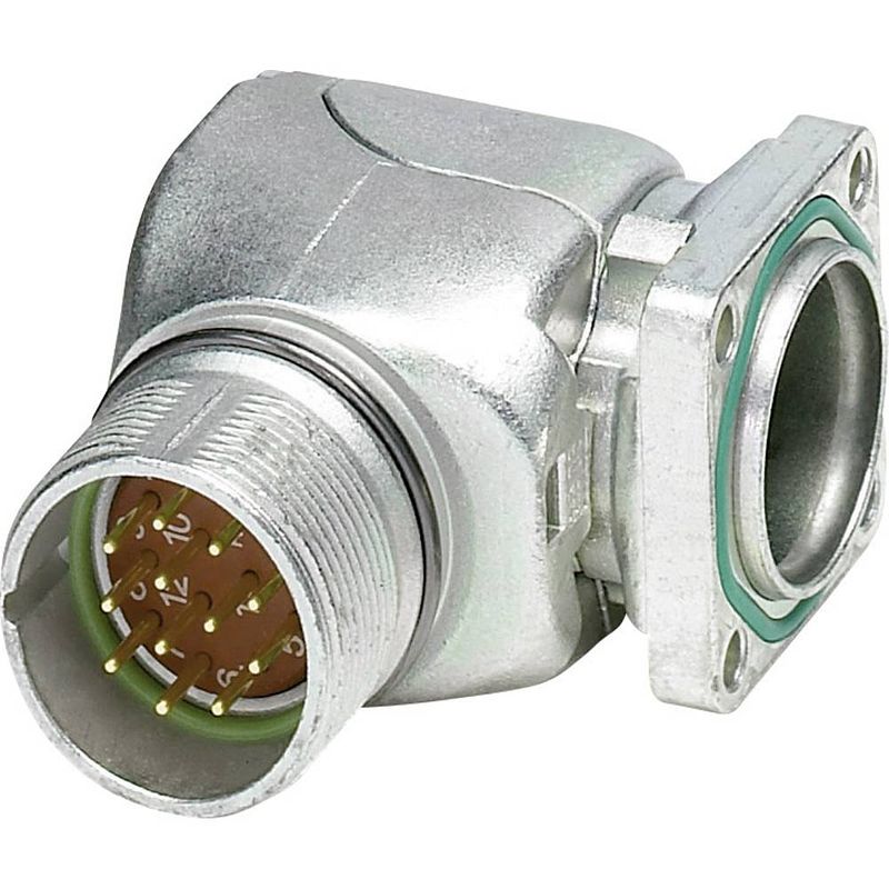 Foto van M23 apparaatconnector. gebogen. draaibaar 1607328 rf-17p1n8aad00 zilver phoenix contact inhoud: 1 stuk(s)