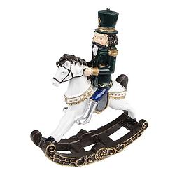 Foto van Clayre & eef kerstdecoratie notenkraker 18 cm groen kunststof decoratief figuur decoratieve accessoires woonaccessoires