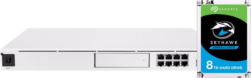 Foto van Ubiquiti unifi dream machine pro + seagate skyhawk 8tb hdd