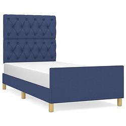 Foto van The living store bedframe - geniet van een goede nachtrust - bedframe - 203 x 83 x 118/128 cm - ken- verstelbaar