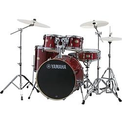 Foto van Yamaha stage custom birch cranberry red 5d. rock / fusion drumstel inclusief hardware