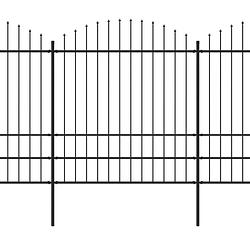 Foto van Infiori tuinhek met speren bovenkant (1,75-2)x13,6 m staal zwart