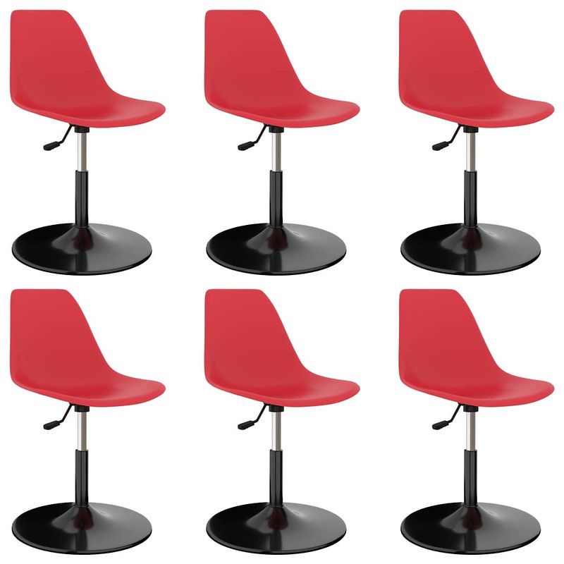 Foto van Vidaxl eetkamerstoelen draaibaar 6 st pp rood