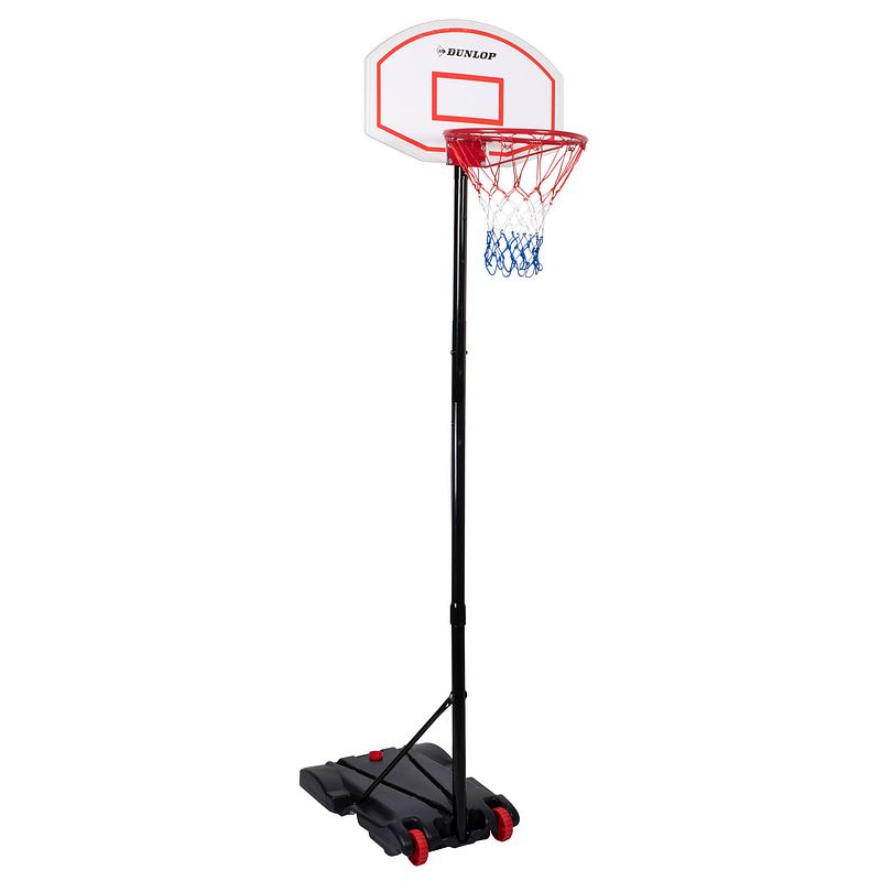 Foto van Dunlop basketbalset - basketbalring met standaard - 165 tot 205 cm - voor buiten