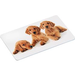 Foto van 6x ontbijtbordjes/ontbijtplankjes set puppy print 14 x 24 cm - placemats