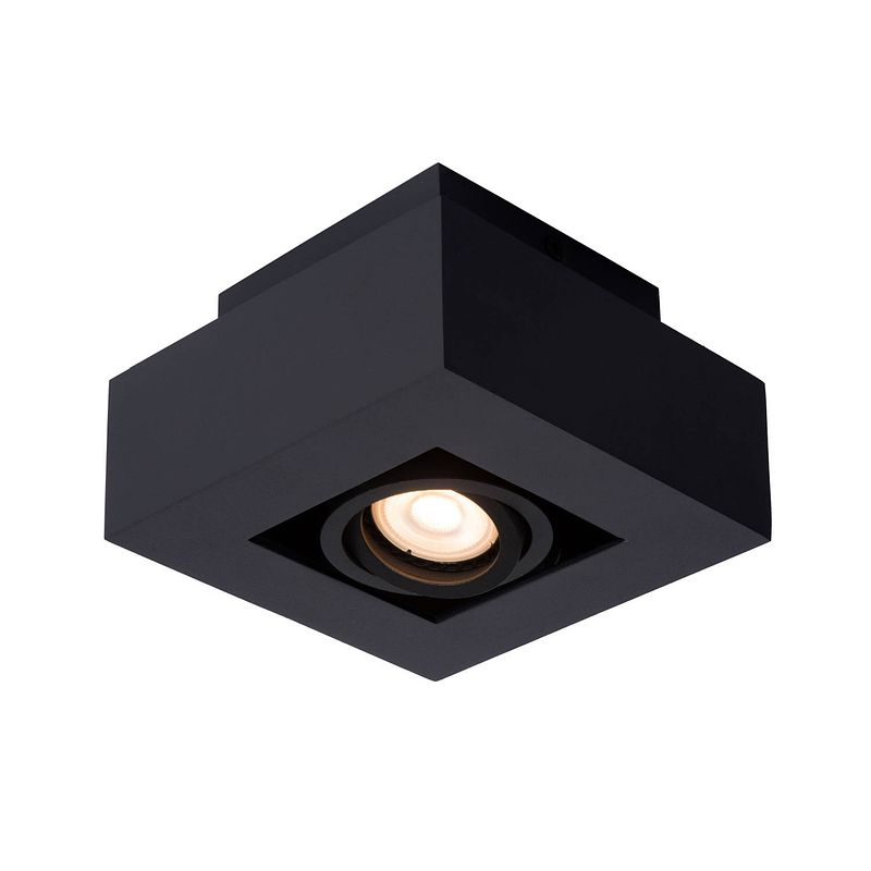 Foto van Lucide xirax - plafondspot - led dim to warm - gu10 - 1x5w 2200k/3000k - zwart