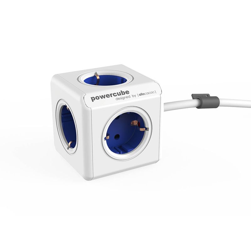 Foto van Powercube extended 5 stopcontacten - blauw