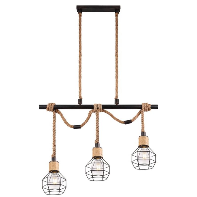 Foto van Industriële hanglamp valerie - l:80cm - e27 - metaal - zwart