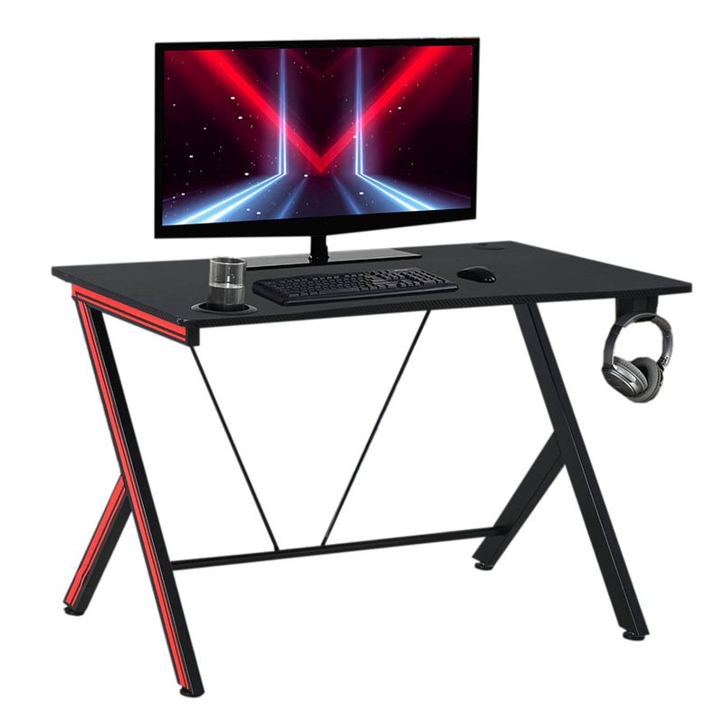 Foto van Gaming bureau - game bureau - gamebureau - gaming desk - bureau - luxe zware uitvoering - met bekerhouder en headset...