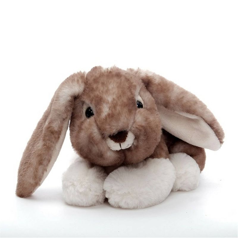 Foto van Inware pluche konijn/haas knuffeldier - bruin - liggend - 24 cm - knuffel bosdieren