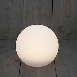 Foto van Anna'ss collection solar bol lamp - kunststof - d25 cm - warm wit - tuinverlichting - lantaarns