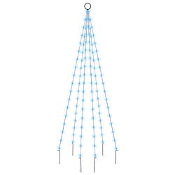 Foto van Vidaxl vlaggenmast kerstboom 108 led'ss blauw 180 cm