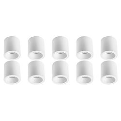 Foto van Opbouwspot 10 pack - pragmi cliron pro - gu10 fitting - opbouw rond - mat wit - aluminium - verdiept - ø90mm