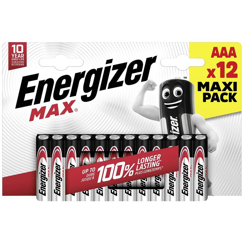 Foto van Aaa batterij (potlood) energizer max alkaline 1.5 v 12 stuk(s)