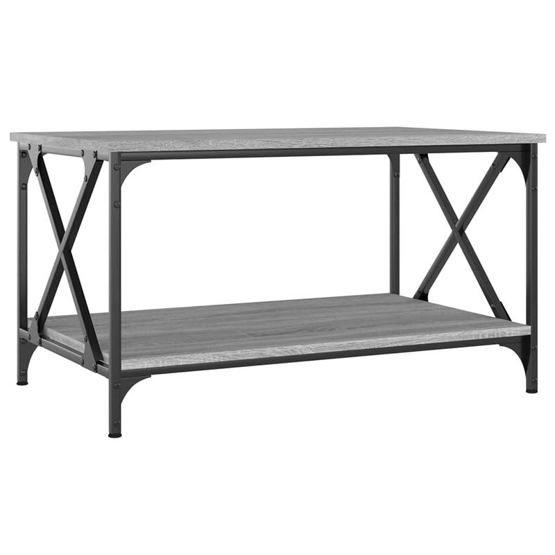 Foto van The living store salontafel grey sonoma eiken - bijzettafel 80x50x45 cm