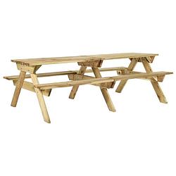 Foto van Vidaxl picknicktafel met banken 220x122x72 cm geïmpregneerd grenenhout