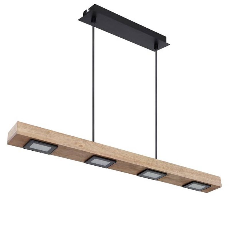 Foto van Industriële hanglamp joya - l:80cm - led - metaal - zwart