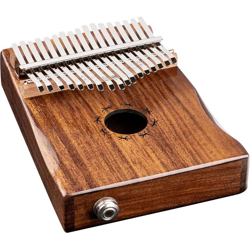 Foto van Ortega okb1e lizard series solid acacia akoestisch-elektrische kalimba