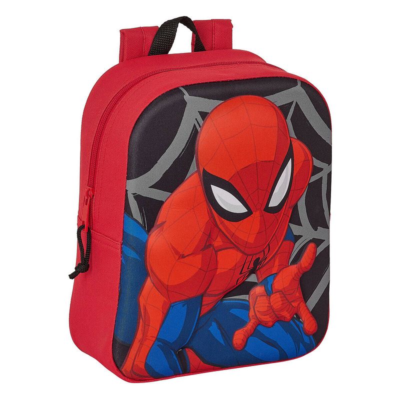 Foto van Schoolrugzak spiderman 3d rood zwart 22 x 27 x 10 cm