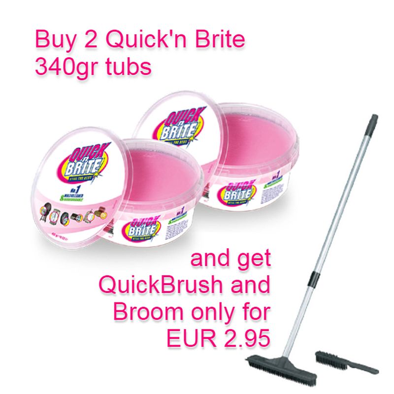 Foto van Quick'n brite mulitireiniger 340gr tub 2-pak + quickbroom