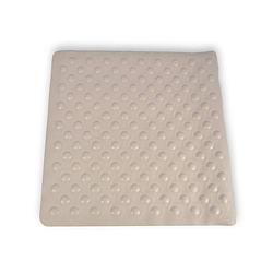 Foto van Badmat beige- 54 x 54 cm - antislip mat - voor bad en douche rubberen douchemat - antislipmat voor bad, douche en