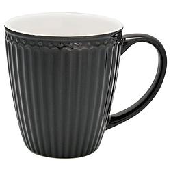 Foto van Greengate koffiemok alice donker grijs 300 ml - h 10 cm - ø 9.5 cm
