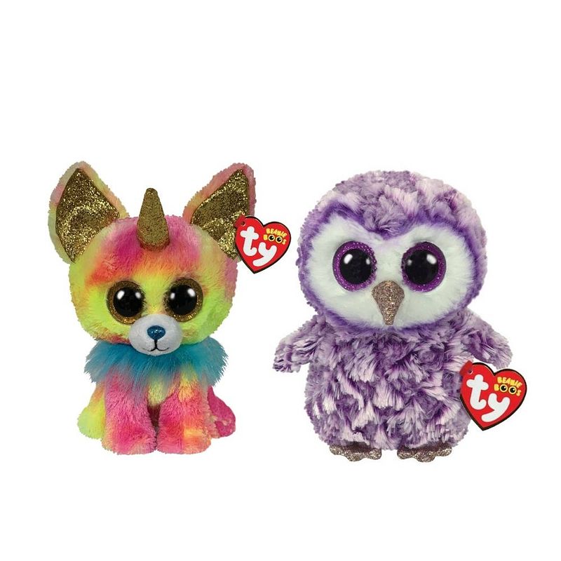 Foto van Ty - knuffel - beanie boo's - yips chihuahua & moonlight owl