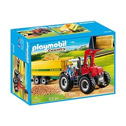 Foto van Playmobil country grote tractor met aanhangwagen 70131
