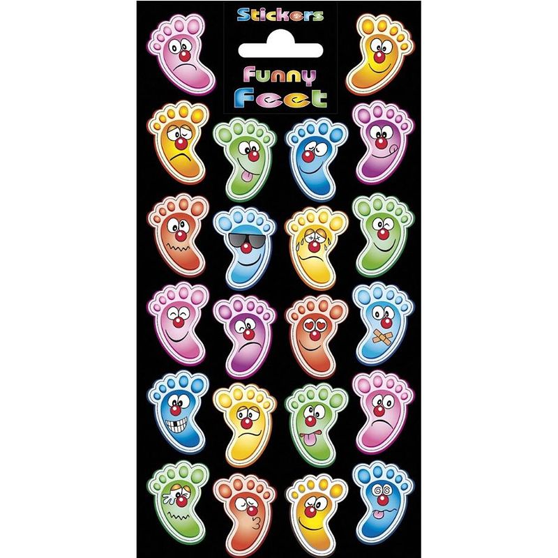 Foto van Funny products stickervel funny feet junior papier 22 stuks