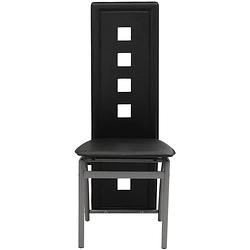 Foto van The living store eetkamerstoelen - zwart - 43 x 55.5 x 108 cm - stalen frame - kunstleren bekleding