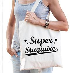 Foto van Super stagiaire cadeau tas / shopper naturel katoen voor dames - feest boodschappentassen