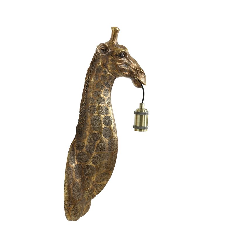 Foto van Light & living - wandlamp giraffe - 20.5x19x61cm - brons