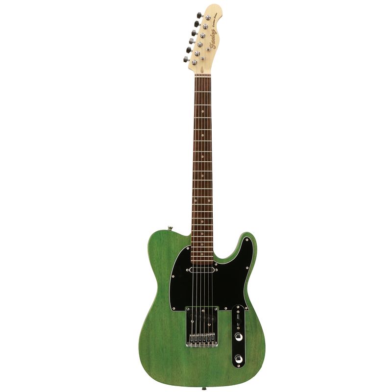 Foto van Fazley outlaw series coyote basic ss green elektrische gitaar met gigbag